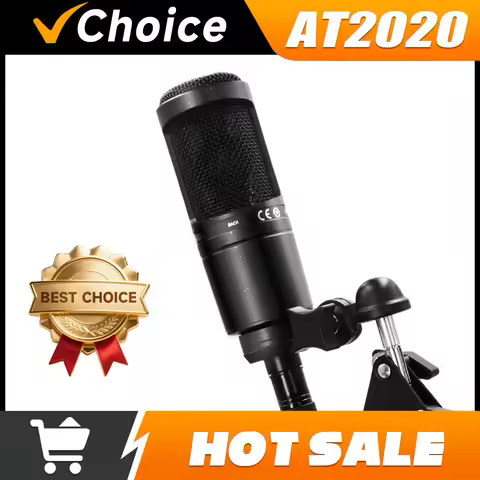 AT2020 Cardioid Condenser XLR Microphone for Studio Recording Podcast Vocal Live Streaming Professio