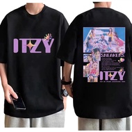 New Itzy Girls' Graphic T-Shirt Fashion Yk2 Harajuku Style Short Sleeve Cape Pop Oversized