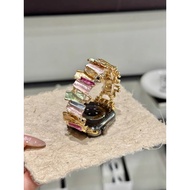Colorful women's elastic bracelet strap, compatible with Apple Watch band, exquisite women's 40mm 41