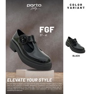 Latest Glossy Porto FGF Jelly Loafers Shoes with Buckle Straps