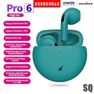 【Sonos】Pro 6 TWS không dây Tai nghe kèm mic Tai nghe Bluetooth Tai nghe nhét tai thể thao Tai nghe P