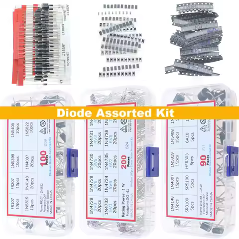 2V-51V Zener Diode Fast Switching Schottky Diode Assorted Kit Sample book 1N4004 1N4007 1N5408 UF400