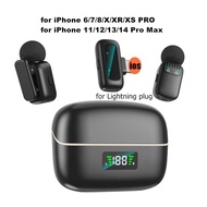 【สินค้าคงคลังพร้อมแล้ว】🚚Gratis Ongkir + ปลาค็อด🚚ไร้สายขนาดเล็ก Lavalier ไมโครโฟนสำหรับ iPhone USB C 