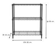 MZG-W008-09-10 ชั้นวางของปรับระดับได้ ชั้นวาง 3-5 ชั้น 35x90x90-150 cm สีดำ Hammer Tone #ชั้นเหล็ก#ช