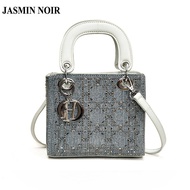 JASMIN NOIR Denim and PU Patchwork Women‘s Handbag high-volume commuting Small Square Crossbody Bag