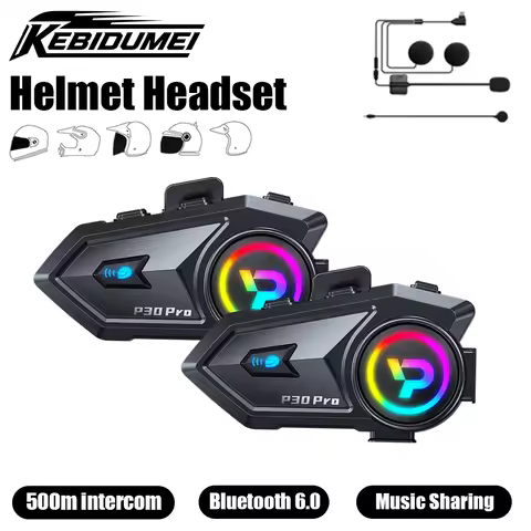KEBIDUMEI P30 Pro Helmets Headset 2In1 Mic Bluetooth Speaker Waterproof Headphone FM Radio Motorcycl