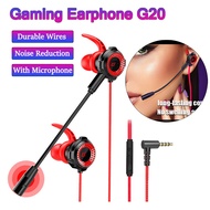 G20 Wired Gaming Headset Noise Reduction With Pluggable Microphone 3.5mm Stereo In-ear Earphone Waterproof Portable For iphone Xiaomi All Smart Phone