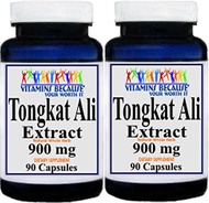 [USA]_Vitamins Because Your Worth It Tongkat Ali 900mg 90 Capsules (2 Bottles)