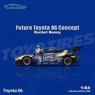 Time Micro TM 1:64合金模型！86 / GT86，Rocket Bunny火箭兔改装版。第七批Aurora定制版預售中，Toyotires東洋輪胎66號。精装版含人偶+仿白色皮質平台，