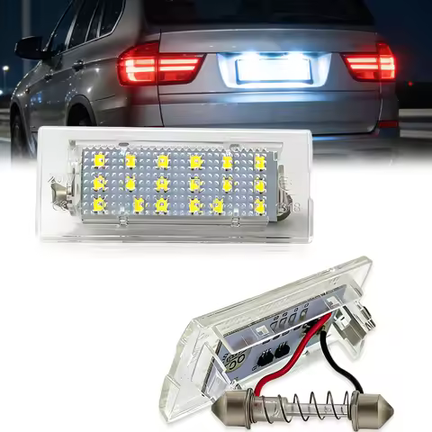 2PCS For BMW X3 E83 03-11 X5 E53 Canbus LED License Number Plate Light Error Free Canbus 6000K White