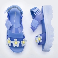 2023 Melissa Women's Jelly Shoes Fashion Wavy Bottom Sandals Ladies Beach Shoes Fashion Retro Flower Heart Sandals Female MN071