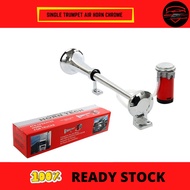 12V/24V Single Trumpet Air Horn Chrome + Compressor Super Loud 150db For Truck Lorry Boat VAN Train