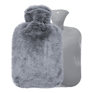 Hot Water Bottle with Cover, 2L PVC Hot Water Bag for Pain Relief, Menstrual Cramps, Hand & Feet, BP