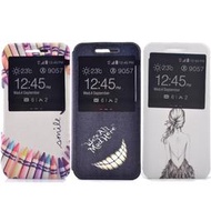 ASUS ZenFone 2 (5.5吋) ZE550ML/ZE551ML 時尚彩繪手機皮套 少女背影/蠟筆拼盤