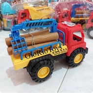 Murah Mainan Mobil Truk Konstruksi Pengangkut Kayu Logging Truck AK93