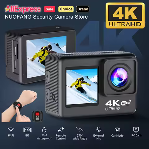 S60TR 4K Pro Action Camera with Dual 2" IPS Touch Screens 60FPS & 4X Zoom, WiFi 30M Waterproof Sport