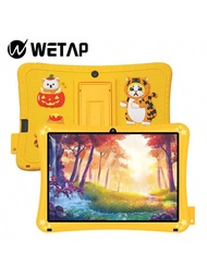 Wetap兒童平板電腦android 11 2+32 Gb幼兒平板電腦 1024x600 Ips觸控屏幕平板電腦,附有兒童防護套(黃色)