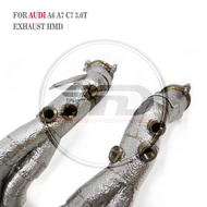 HMD Exhaust Manifold High Flow Manifold for Audi A6 A7 C7 3.0T Car Accessories Catless Pipe
