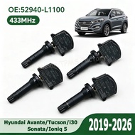 HZY 4pcs 52940-L1100 Tyre Pressure Sensor For Hyundai Elantra Ioniq 5 Santa Cruz Sonata Tucson 433MH