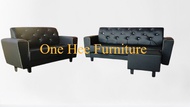 SELLER OWN DELIVERY 2 +3 PVC Seater Sofa  + Stool Sofa Kulit / Fabric Sofa Kain L Shape