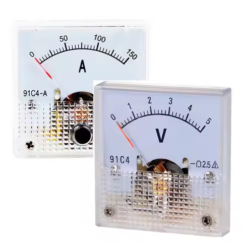 DC Ampere Meter 91C4 Ammeter 1/2/3/5/10/20/30/50/100/200 A V Voltmeter Analog Panel Meter Mechanical