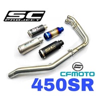 Design SC Project Full System Exhaust CFMoto 450SR 450 SR SR450 Stainless Steel Manifold + Muffler C