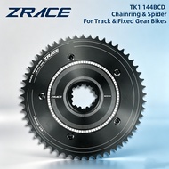 ZRACE BCD144 Track Chainring & Spider Set 3-Bolt Direct Mount Fixed Gear Crankset Accessory