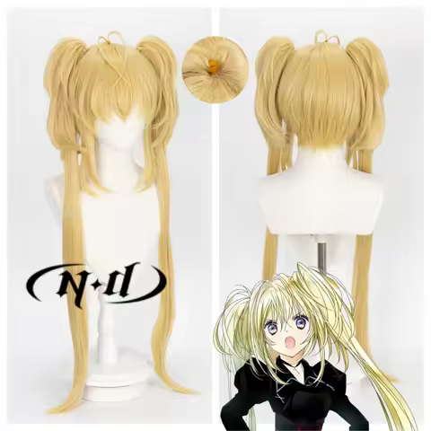 ND Anime Wig Shugo Chara Tsukiyomi Utau Cosplay Long Golden Yellow Wigs Heat Resistant Synthetic Kan