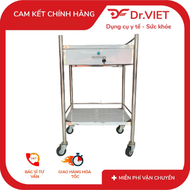 Xe Đẩy Inox 2 Tầng Có Hộc Dr.Viet 35x50