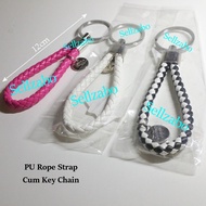 PU Rope Straps With Keys Chains Pink Black White Colour Holders Accessories Tali Tali Rantai Kunci K