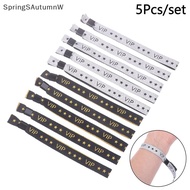 [SpringSAutumnW] 5Pcs VIP Cloth Event Wristband VIP Fabric Wristbands Solid Color Cloth Wristband Ev