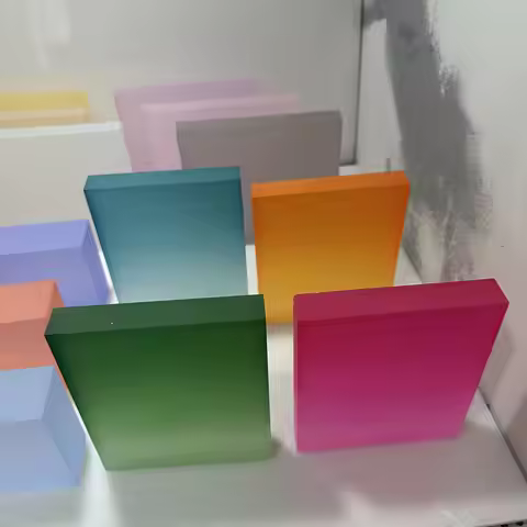 Acrylic Frosted Brick Decorative Block, Colored Clear Display Stand Base, Thickened DIY Craft Displa