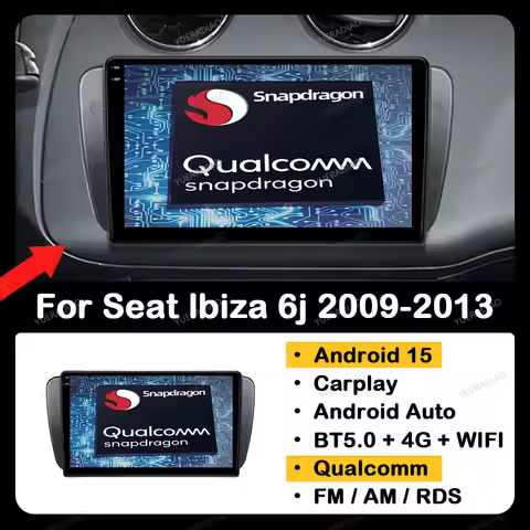 Android 15 Car Radio For SEAT Ibiza 6j 2009 2010 2011 2012 2013 Multimedia Video Player Qualcomm QLE