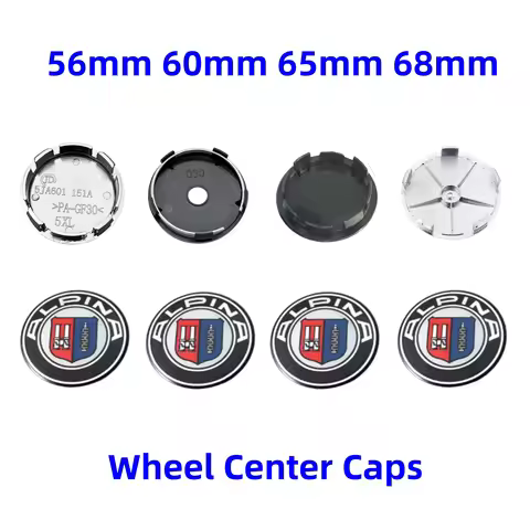 4pcs 56mm 60mm 65mm 68mm For ALPINA Emblem Logo Car Wheel Center Cap Hub Cover Badge Car Styling Acc