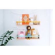 Wall Shelf Hanging Book Wall Mounted STRIP MODEL 1 NATURAL Color Combination Minimalist Bookshelf