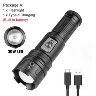Asafee 1057B Super Bright camping flashlight 30WLED outdoor flashlight telescopic zoom 4 gear  water
