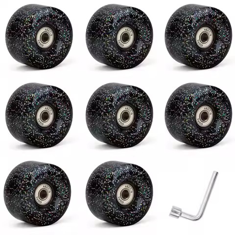 Top-Rated-8 Pack 85A Quad Roller Skate Wheels 62 X 33Mm With Bearings For Double Row Skating, Quad S