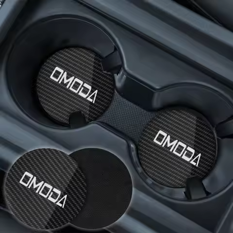 2Pcs Car Water Cup Mat Anti-Slip Carbon Fiber Coasters Pads Accessories for Chery Omoda C5 E5 C9 Omo