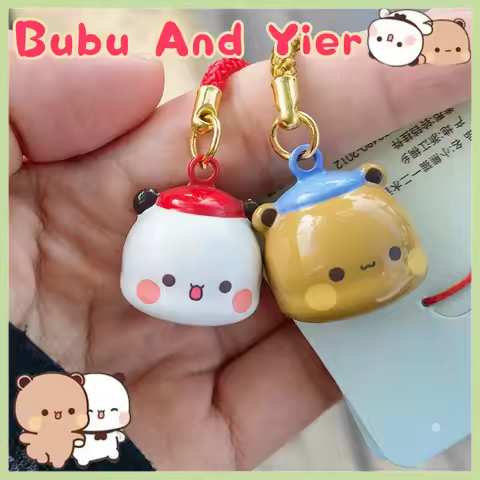 Original Bubu And Yier Bell Pendant Cartoon Panda Bubu And Dudu Cute Mobile Phone Chain Backpack Pen