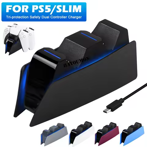 5 COLORS For PS5 Controller Charging Dock Dual Fast Charger Station for PS5 Type-C & PS5 Edge Game C