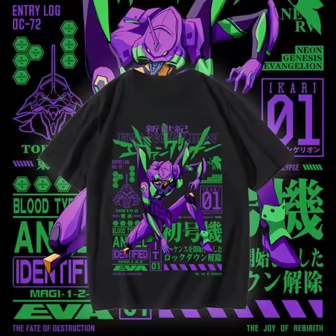 Eva Joint T-shirt Short-sleeved Men's No. 1 Machine No. 2 Machine Loose Japanese Animation Periphera