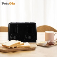 [PETSOLA] 4 Slices Electric Toaster Convenient Stainless Steel Wide Slots Household Double
