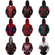 Miles Morales Hoodie Peter Parker Costume Cosplay Spider Man Zip Jacket