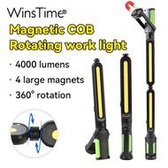 WinsTime แท่งแม่เหล็กไฟทำงาน LED ไฟฉายทำงาน H40โคมไฟทำงานไฟฉาย USB ชาร์จได้หลอดขดลวด LED โค้งแบบมือถ