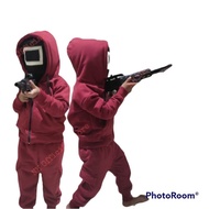 HIGH QUALITY Kostum Baju Anak Squid Game Soldier Pink Tentara Squid Game
