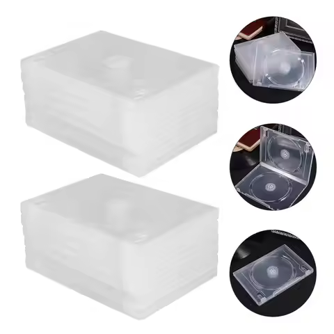 12Pcs Cd Dvd Storage Case Ultra Thin Slim Clear Organizer Protector for Home Cinema Movie Music Love