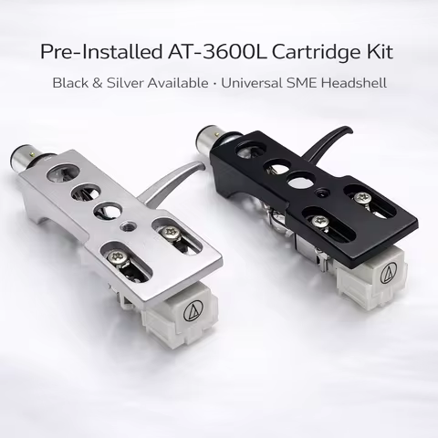 AT-3600L Cartridge + SME Headshell Combo, Black or Silver Headshell, Universal SME Interface, Fits M