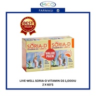 LIVE-WELL SORIA-D VITAMIN D3 1,000 IU 60'S X 2 / 60'S