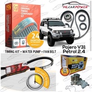 Timing Belt Kit Set + Water Pump + Fan Belt for Mitsubishi Pajero V31 V34 L400 4G64 (100,000KM) '124