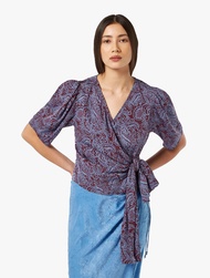 SCOTCH & SODA Viscose Jacquard Knotted Top